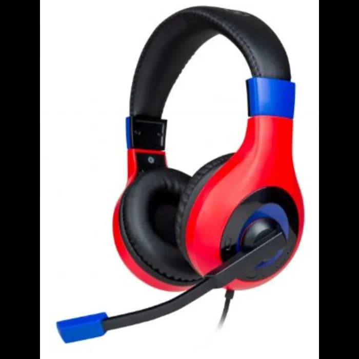 Slušalice Bigben Nintendo Switch Mario Red/Blue, žičane, gaming, mikrofon, over-ear, PC, PS4, PS5, crveno-plave