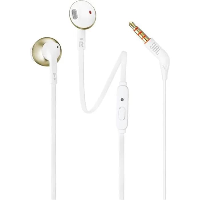 Slušalice JBL Tune 205, žičane, mikrofon, in-ear, zlatne, JBLT205CGD