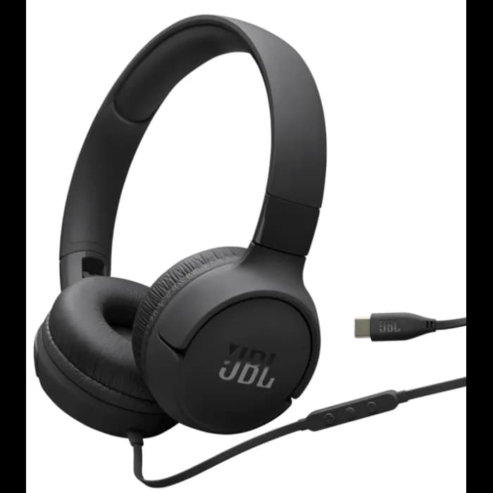 Slušalice JBL Tune 520C USB-C, žičane, mikrofon, on-ear, crne, JBLT520CBLK
