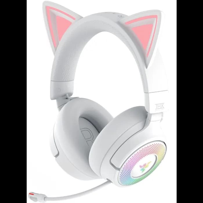 Slušalice Razer Kraken Kitty V3 Pro, bežične, bluetooth, gaming, mikrofon, over-ear, RGB, PC, PS4, PS5, bijele, RZ04-05170400-R3M1