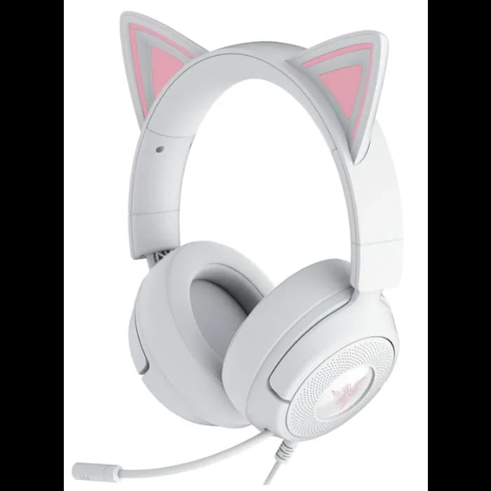 Slušalice Razer Kraken Kitty V3 X Quartz, žičane, gaming, mikrofon, over-ear, PC, PS4, PS5, Switch, Xbox, bijele, RZ04-05350300-R3M1