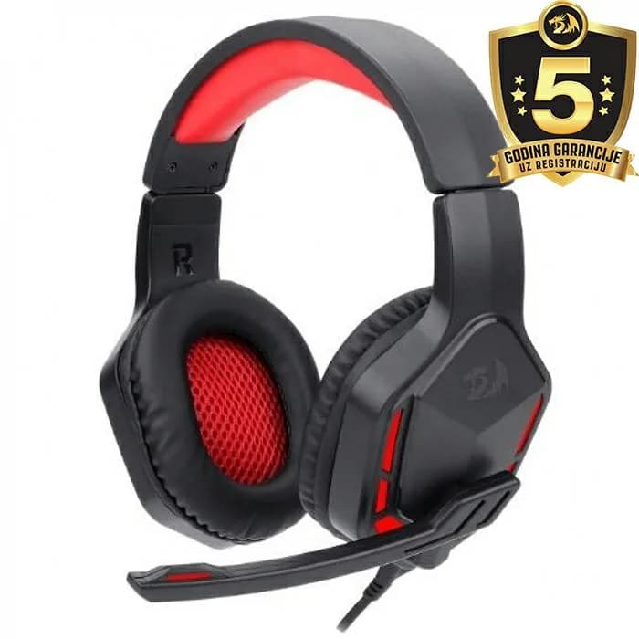 Slušalice Redragon H220 Themis, žičane, gaming, mikrofon, over-ear, LED, PC, PS3, PS4, Xbox, Switch, crno-crvene