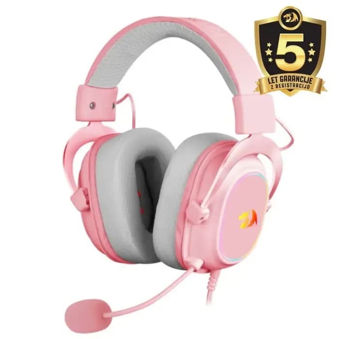 Slušalice Redragon H510 Zeus-X RGB, žičane, gaming, 7.1, mikrofon, over-ear, PC, PS4, Switch, roze