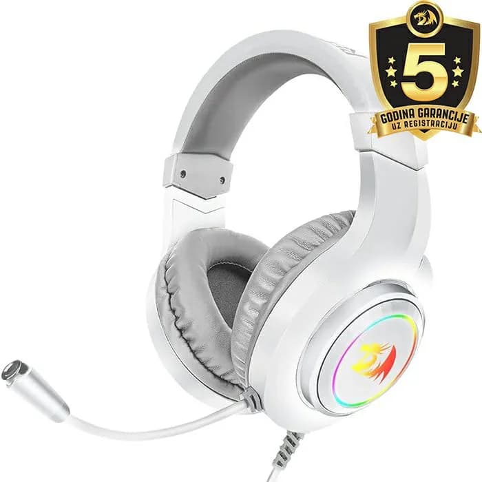 Slušalice Redragon Hylas H260 RGB, žičane, gaming, mikrofon, over-ear, PC, PS4, PS5, Xbox, Switch, bijele