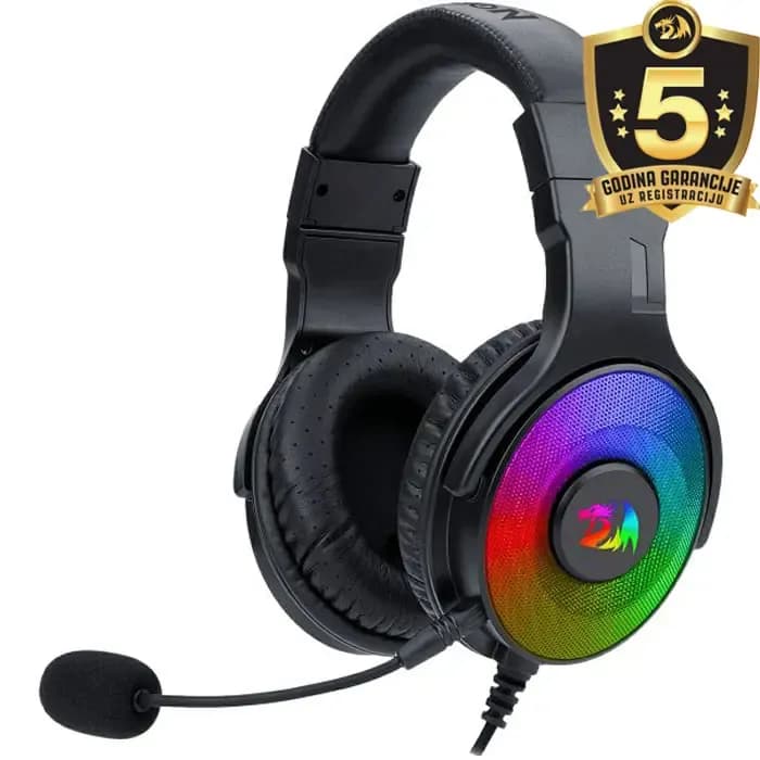 Slušalice Redragon Pandora H350 RGB, žičane, gaming, mikrofon, over-ear, PC, PS4, Xbox, Switch, crne