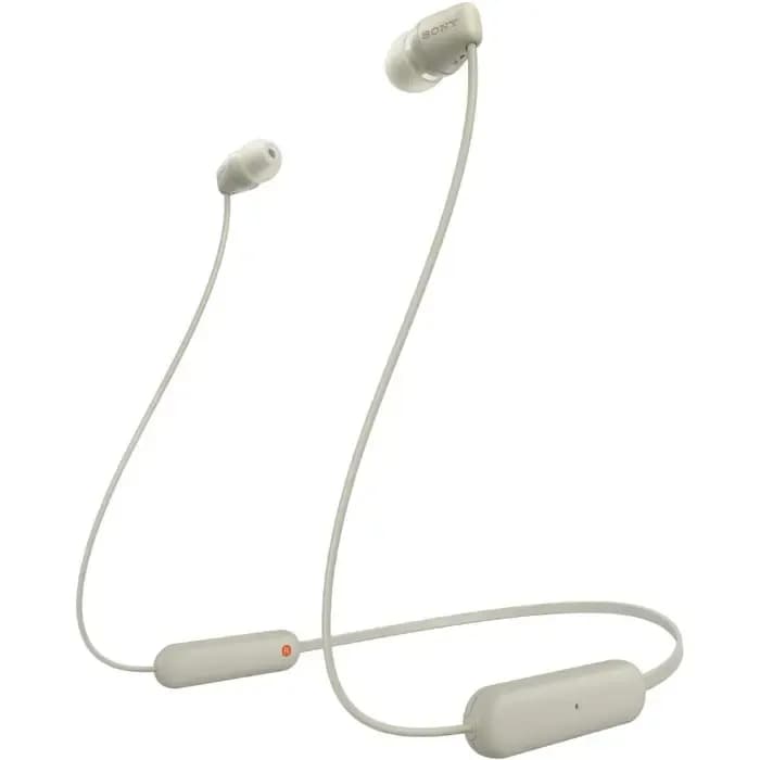 Slušalice Sony WI-C100, bežične, bluetooth, mikrofon, in-ear, bež