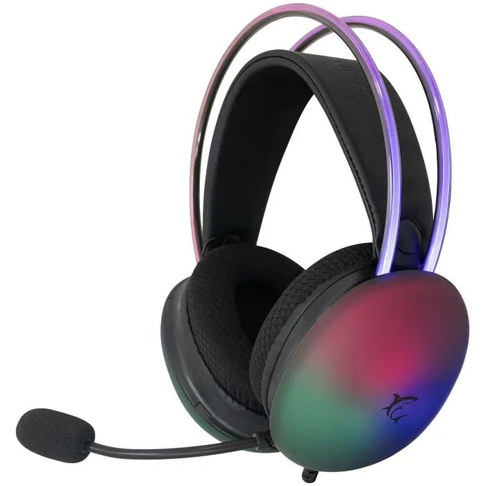 Slušalice White Shark GH-2342 Firefly, žičane, gaming, mikrofon, over-ear, RGB, PC, PS4, PS5, Xbox, crne