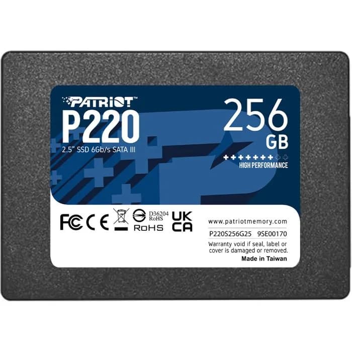 SSD Patriot P220, 2.5", 256GB, SATA3 6Gb/s, R550/W500