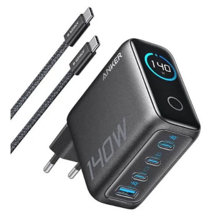 Strujni punjač Anker B2697GZ1, 140W, 3xUSB-C, 1xUSB-A, QC, PD 3.1, crni