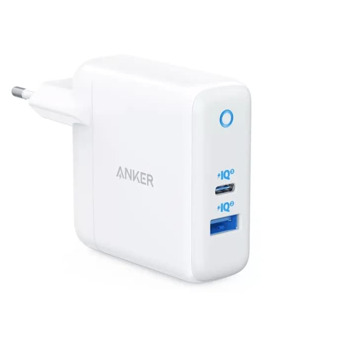 Strujni punjač Anker PowerPort PD+ A2636G21, 20W, USB-A, USB-C, bijeli