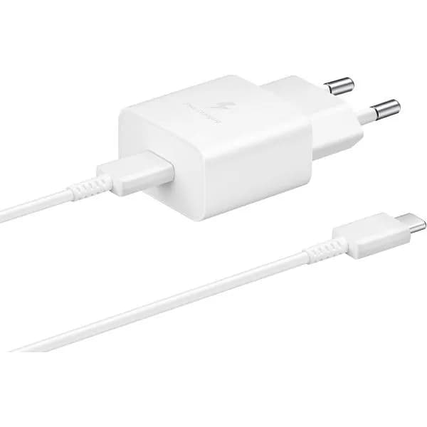 Strujni punjač Samsung T1510, 15W Fast Charging, USB-C, USB-C na USB-C kabel, bijeli