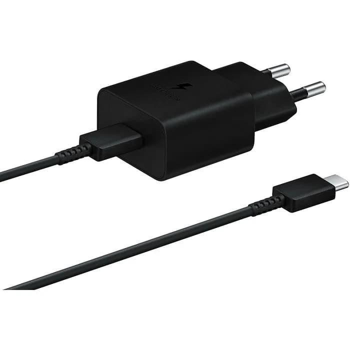 Strujni punjač Samsung T2510, 25W Fast Charging, USB-C, USB-C na USB-C kabel, crni