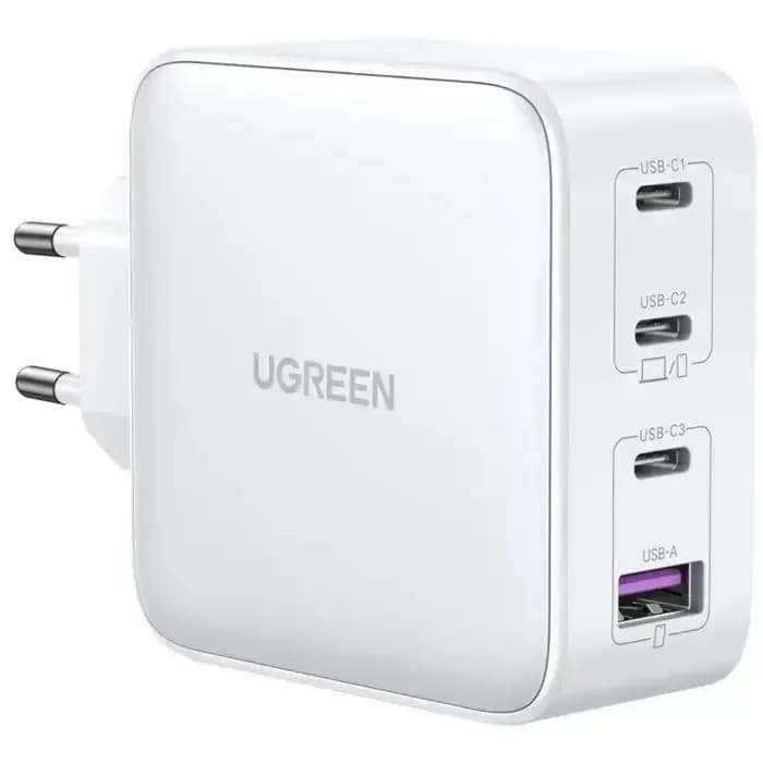 Strujni punjač Ugreen GaN 15337, 100W, USB-A, 3xUSB-C, bijeli