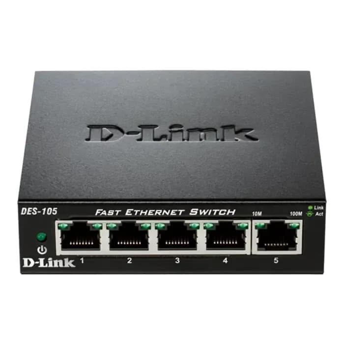 Switch D-Link DES-105/E, 5 portni, 5x10/100Mbps, unmanaged, crni