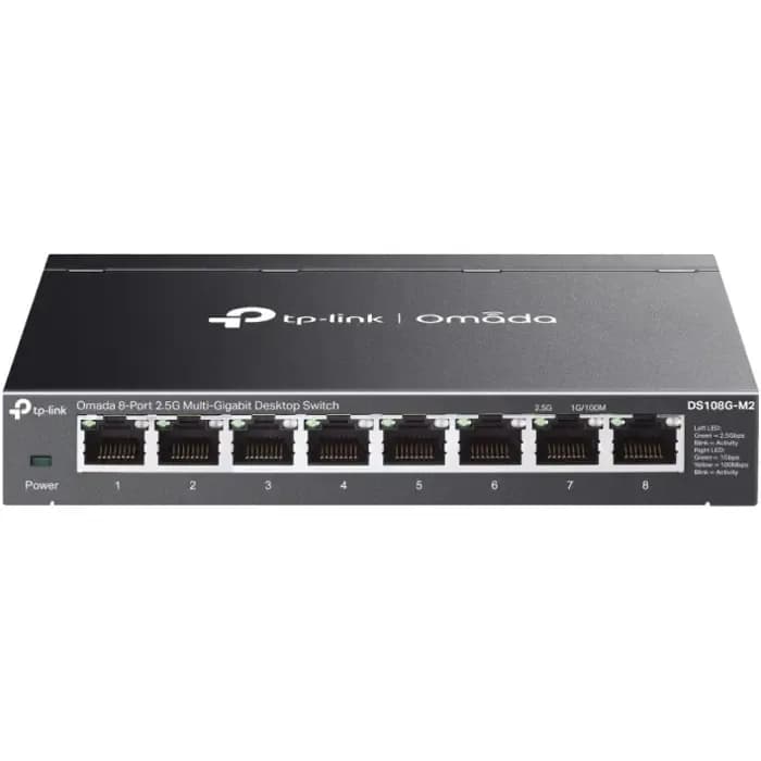 Switch TP-Link Omada DS108G-M2, 8 portni, 8x10Mbps/100Mbps/1Gbps/2.5Gbps, unamanged, crni