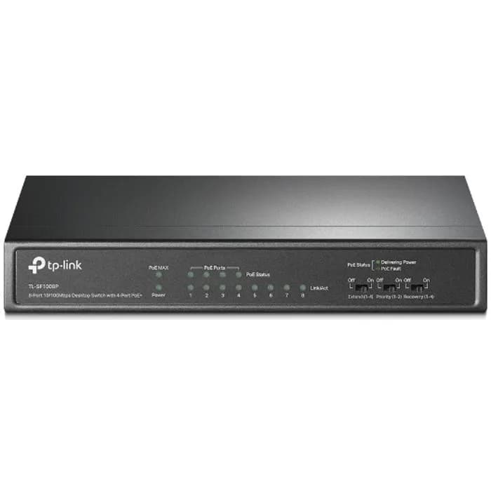 Switch TP-Link TL-SF1008P, 8 portni, 4x10/100Mbps, 4x10/100Mbps PoE 15.4W, unmanaged, crni