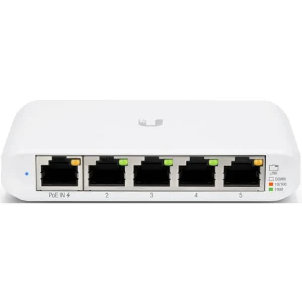 Switch Ubiquiti Flex Mini, 5 portni Gigabit, 4x10/100/1000Mbps, 1x10/100/1000Mbps PoE, managed, bijeli