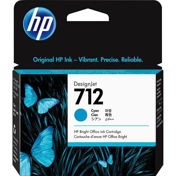 Tinta HP 3ED67A, No.712, Cyan
