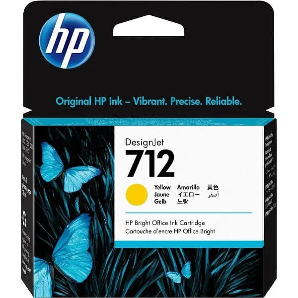 Tinta HP 3ED69A, No.712, Yellow