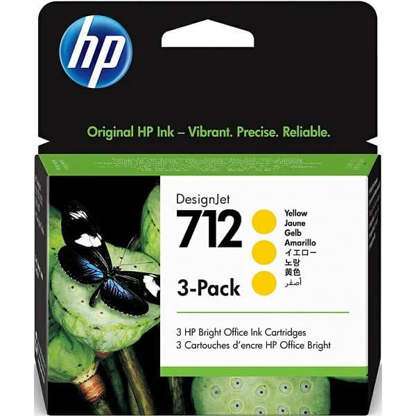 Tinta HP 3ED79A, No.712, Yellow (3 pack)
