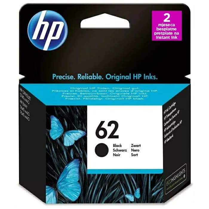 Tinta HP C2P04AE, No.62, Black