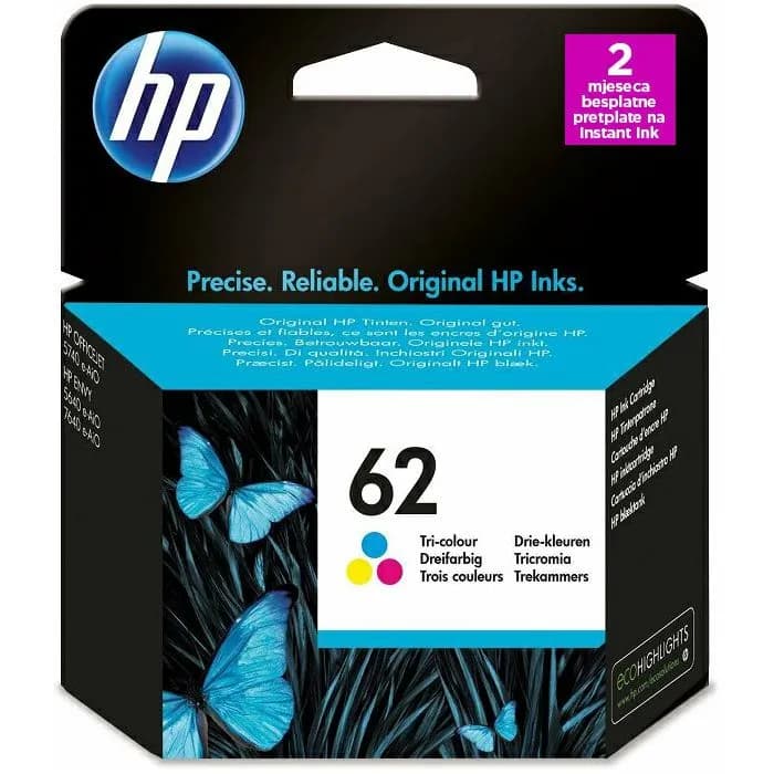 Tinta HP C2P06AE, No.62, Tri-color
