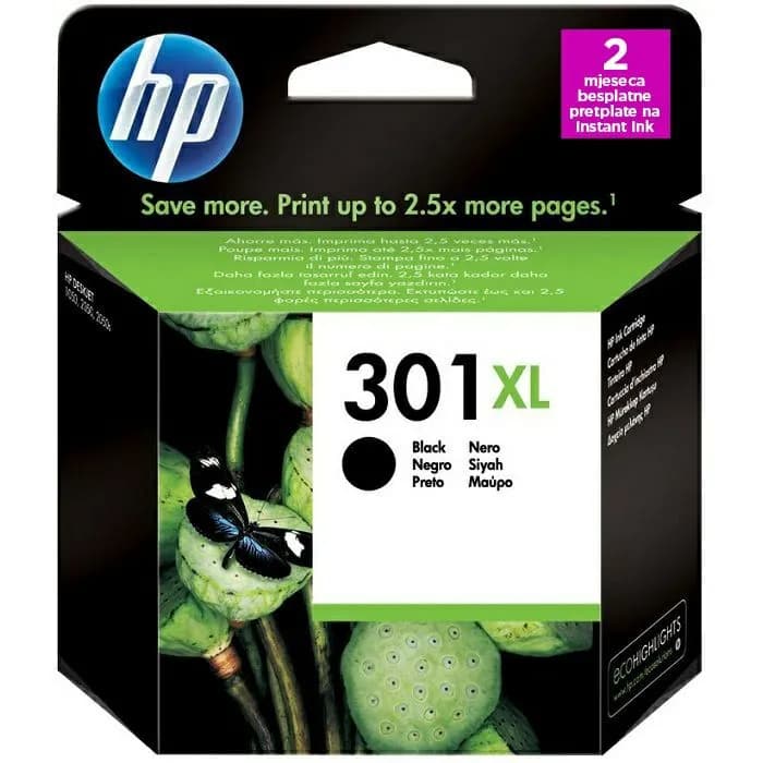Tinta HP CH563EE, No.301XL, Black