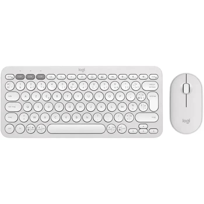 Tipkovnica + miš Logitech Pebble 2 Combo, bežični, bluetooth, US Layout, bijeli