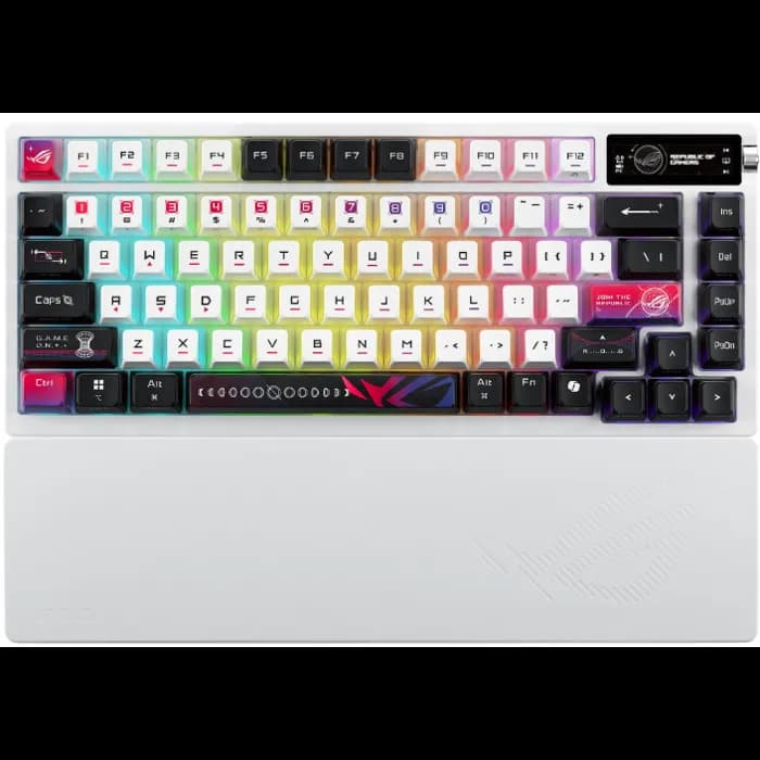 Tipkovnica Asus ROG Azoth X, bežična, gaming, mehanička, NX switches, RGB, TKL, bijela