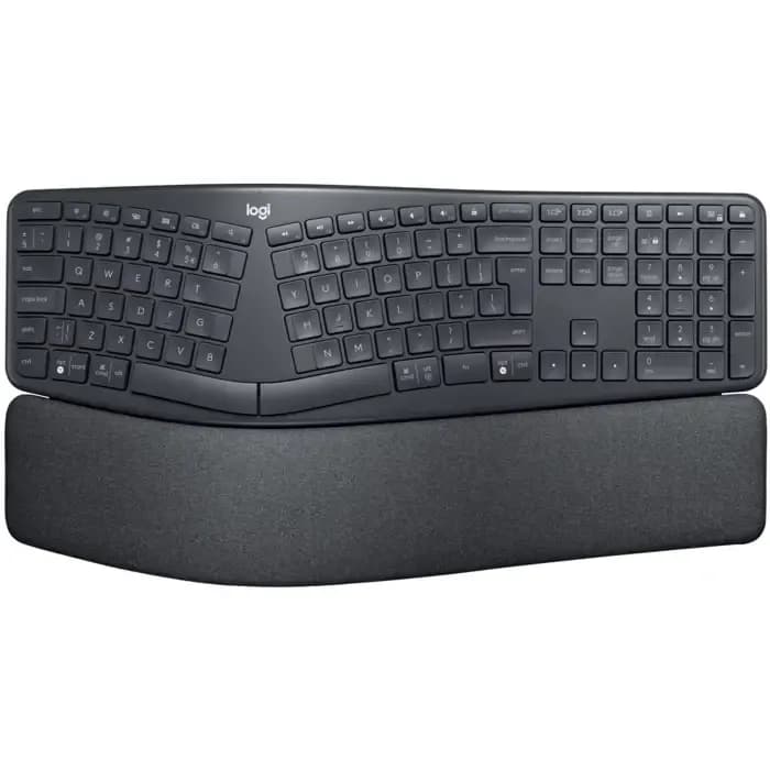 Tipkovnica Logitech Ergo K860, bežična, ergonomska, crna