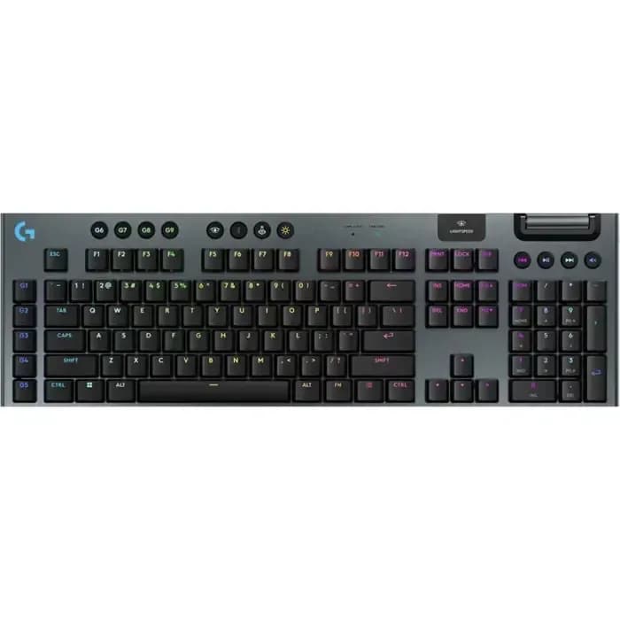 Tipkovnica Logitech G915 X Lightspeed, bežična, gaming, mehanička, linear switches, US Layout, RGB, crna