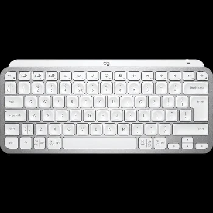 Tipkovnica Logitech MX Keys Mini, bežična, UK Layout, bijelo LED, siva