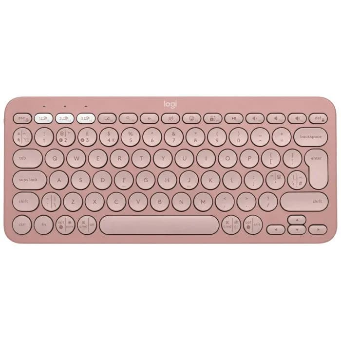 Tipkovnica Logitech Pebble Keys 2 K380s, bežična, bluetooth, roza