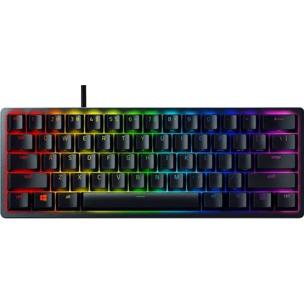 Tipkovnica Razer Huntsman Mini, žičana, gaming, optomehanička, clicky purple optical switches, TKL, RGB, crna, RZ03-03390100-R3M1