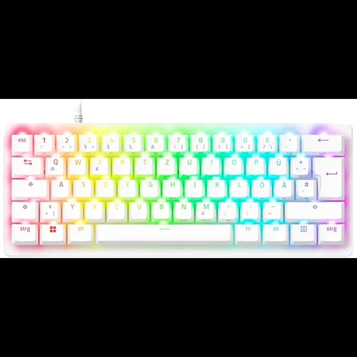 Tipkovnica Razer Huntsman V3 Pro Mini, žičana, gaming, optomehanička, analog optical switches, RGB, UK/HR Layout, bijela, RZ03-04991700-R3M1
