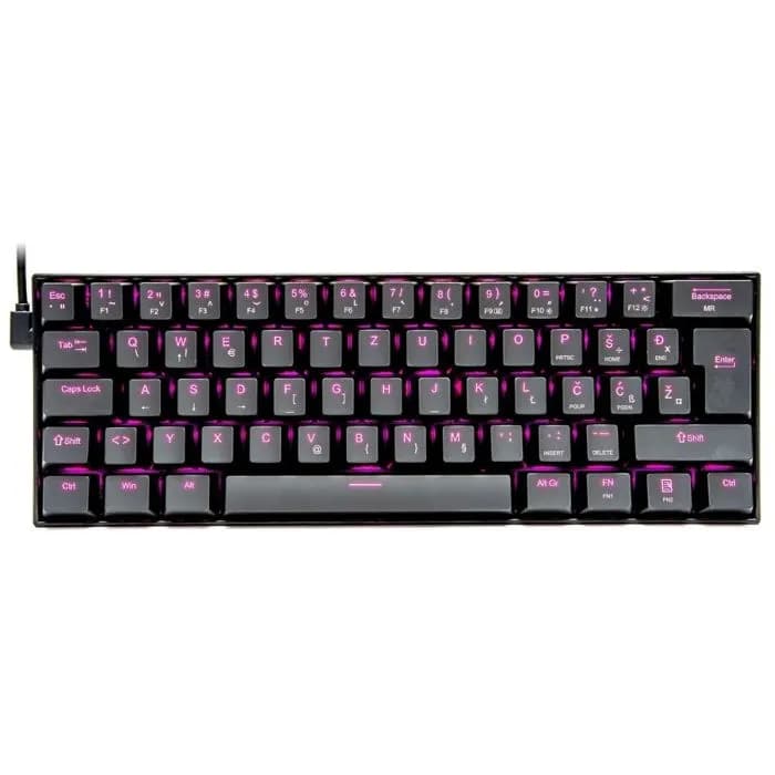 Tipkovnica Redragon Dragonborn K630, žičana, gaming, mehanička, brown switches, HR Layout, rozo LED, TKL, crna