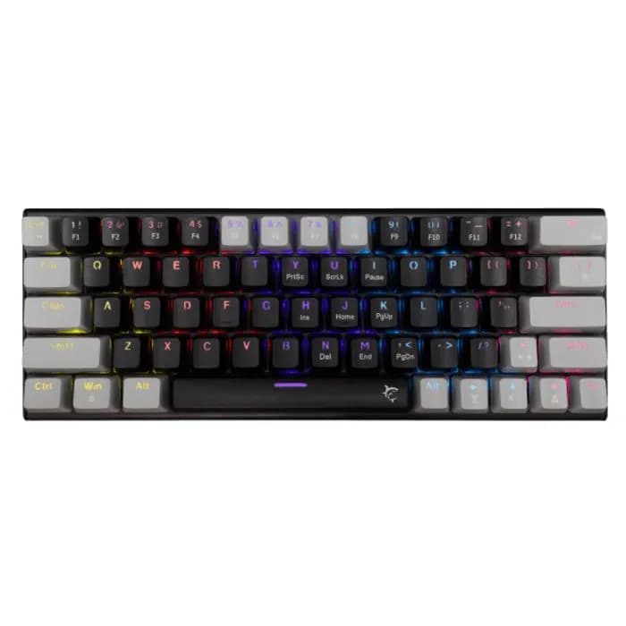 Tipkovnica White Shark GK-002121V2 Wakizashi 2, žičana, gaming, mehanička, blue switches, US layout, LED, TKL, crno-siva