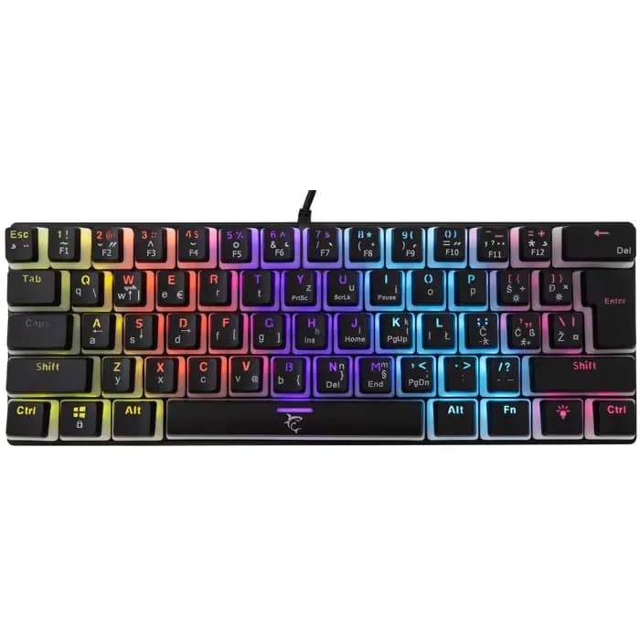 Tipkovnica White Shark GK-2202 Ashiko, žičana, gaming, mehanička, red switches, UK/HR layout, LED, TKL, crna