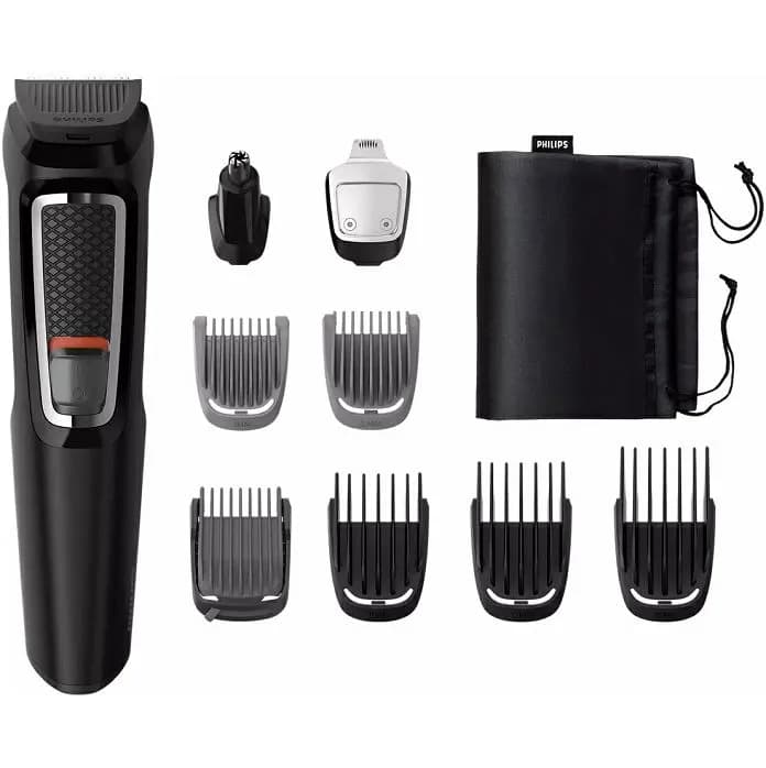 Trimer Philips Multigroom 3000 Series MG3740/15, 9 nastavaka, lice i kosa, crni