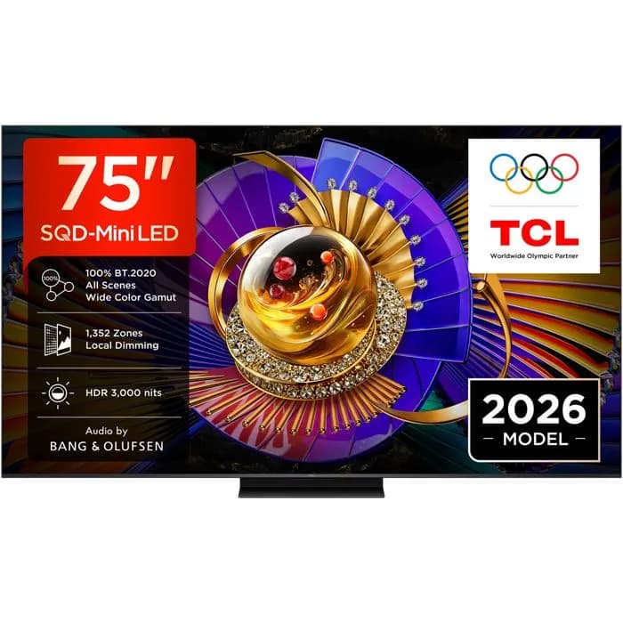 TV TCL 75" 75C7L, SQD-Mini LED, 4K, 144Hz, Smart TV
