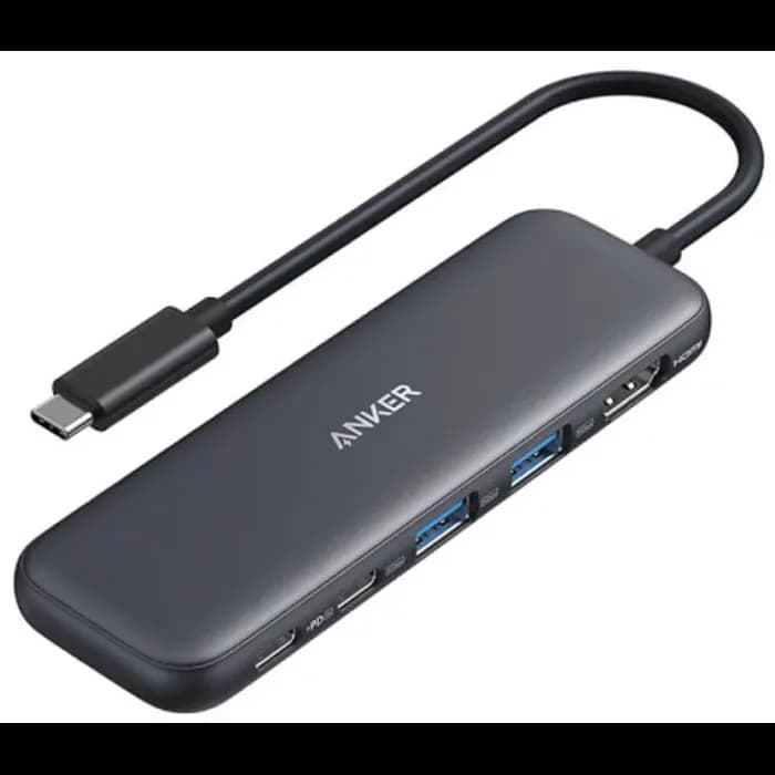USB Hub Anker 332 A8355H11, 5-u-1, 1xUSB-C PD 100W, 1xUSB-C, 2xUSB-A, 1xHDMI, sivi