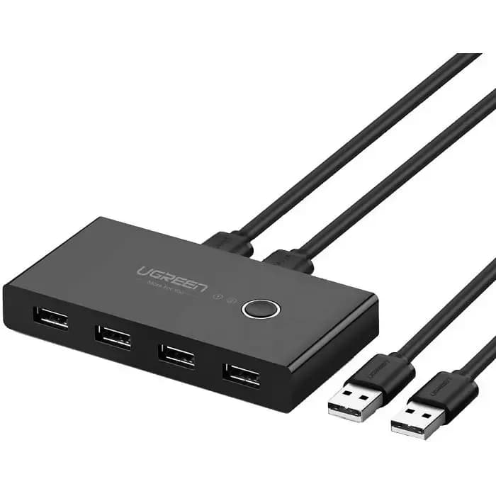 USB Hub Ugreen 30768, 4xUSB-A 3.0, za dva računala, crni