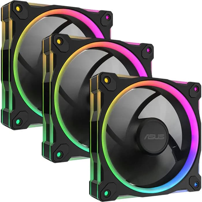 Ventilator za kućište Asus Prime MR120 ARGB Reverse Blade, 120mm, ARGB, PWM, crni (3 komada)
