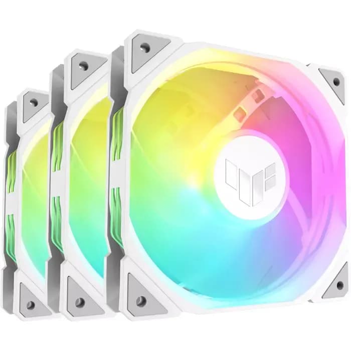Ventilator za kućište Asus TUF Gaming TR120 Reverse Blade ARGB, 120mm, PWM, bijeli (3 komada)