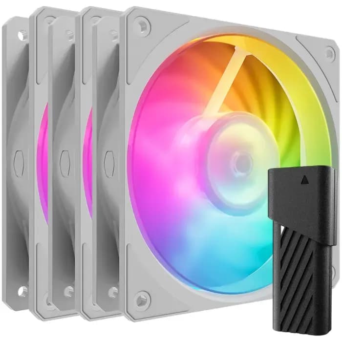 Ventilator za kućište Cooler Master Mobius 120P ARGB, 120mm, PWM, bijeli (3 komada)