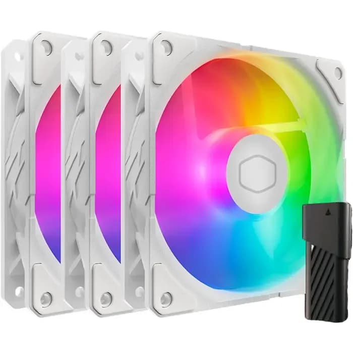 Ventilator za kućište Cooler Master SickleFlow Edge 120 ARGB, 120mm, PWM, bijeli (3 komada)