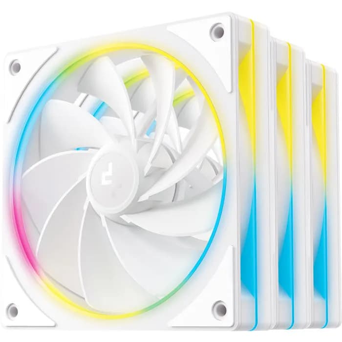 Ventilator za kućište DeepCool FL12R SE WH, 120mm, ARGB, PWM, bijeli (3 komada)