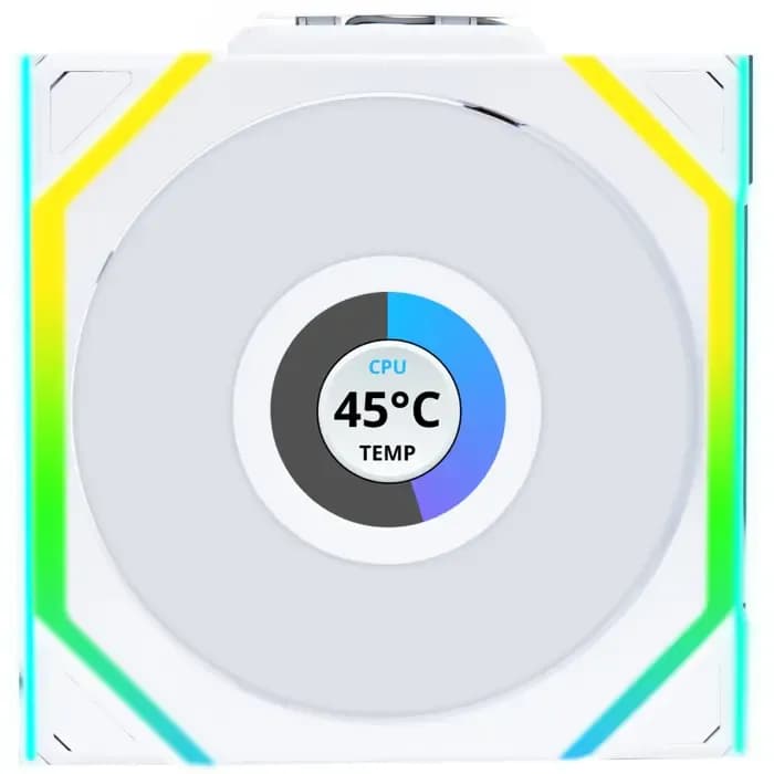 Ventilator za kućište Lian Li Uni Fan SL Wireless LCD 120, ARGB, PWM, 120mm, bijeli