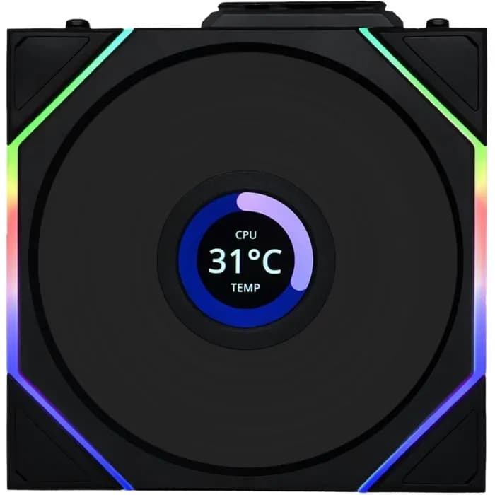 Ventilator za kućište Lian Li Uni Fan TL Wireless LCD 120 Reverse Blade, ARGB, PWM, 120mm, crni