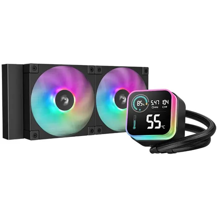 Vodeno hlađenje DeepCool LQ240, 2x120mm ARGB, Intel i AMD, crno